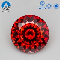 Red Garnet Color Moissanite Loose Stone 100 Faces Cut Russain Cut Moissanite Diamonds Pass Diamond Tester with GRA Certificate
