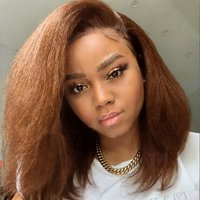 13x4 Lace Front Wigs Human Hair Wig Kinky Straight 180% Density Pre Plucked For Women