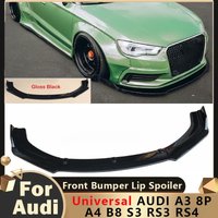 For AUDI A3 8P A4 B8 S3 RS3 RS4 Universal Front Bumper Lip Spoiler Refit Lower Protector Plate Blade Splitter Surround Body Kits