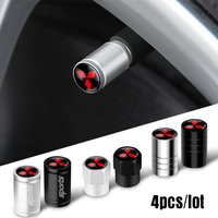 4Pcs Car Styling Whee Tire Valve Cap Accessories For Mitsubishi 9 Ralliart X ASX L200 Colt Outlander Pajero Lancer Eclipse Cross