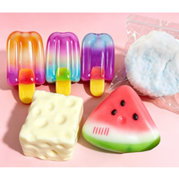 1/2/5/8/10pc Squishy Watermelon Popsicle Blue Maltose Soft Toy Pearl Ice Skin Handmade Ball Stress Relief Toy Soft Stress Relief