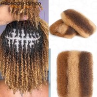 Highlight Afro Kinky Bulk Hair No Attachment Rebecca Afro Curly Bulk Human Hair Virgin Remy Dreadlock 50G/Pack Highlight Braids image 4