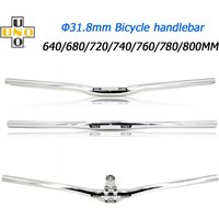 AliExpress NONE UNO Bicycle Steering Wheel Aluminium MTB Road Bike Handlebar Flat Riser Bar 31.8*640 680-800mm Silver Bicycle Handlebar MTB Part