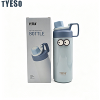 Tyeso 600ML Water Bottle With Eye Sticker Insulated Leak-Proof Fitness Flask Vacuum Flasks for Sport for Outdoor Workouts Travel