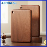 JUSTINLAU 4 Sizes Square Wood Cutting Board Ebony Household Antibacterial and Mildew Proof Fruit Meat Vegetables Chopping Board