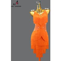 New Latin Dance Competition Dress Ballroom Clothes Woman Practice Wear Sexy Suit Sports Costume Prom Female Party Fringed Skirts
