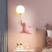 Kreskówka Niedźwiedź polarny Kinkiet LED Kreatywne oświetlenie ścienne Lampe Murale dla rodziny Motyw Hotel Kid Sypialnia Lampy ścienne
