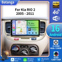 Android 16 Bluetooth WIFI For Kia RIO 2 RIO2 2005 - 2011 Car Radio Multimedia Video Player GPS No 2 Din Free Auto 5G BT DVD