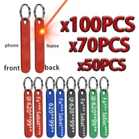 20/50/70/100PCS Fashion Customized Personalized Keychain Name Phone Number Keychain Gift for Anti-lost Keyring Logo Private Gift