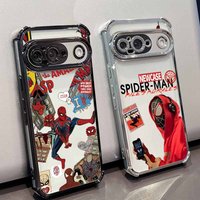 Spider-Man Anime Phone Case For Google Pixel 10A 9A 9 8A 8 7A 7 Pro XL Plating Drop-proof Transparent Soft Cover