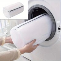 Cylindrical Mesh Laundry Bag Versatile Shoe Washing Bag for Washing Machine Delicate Clothes Bra Socks Protective Bag