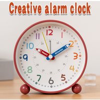 Pencil design metal alarm clock, a must-have for the back-to-school season, with night light and silent operation time,