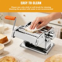 Heavy Duty Stainless Steel Pasta Maker,3-in-1 Manual Machine with 3 Cut Press Blade Settings for Spaghetti,Tagliatelle & Lasagne