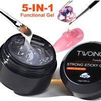 TWOING 8g/15g Super Strong Sticky Nail Glue Gel For Rhinestones Nail Art Decorations No Wipe DIY Gem Adhesive Functional UV Gel