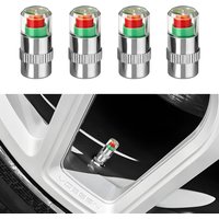 4PCS Car Tire Pressure Monitor Valve Stem Caps, Vehicle Wheel Pressure Sensor Indicator, Automotive Air Valve Stem Cover Monitor