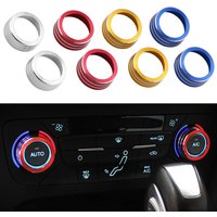 2Pcs Aluminum Alloy Car Air Conditioning Knob AC Knobs Cover Circle Trim for Ford Focus 3 MK3 2015 - 2018 Interior Accessories
