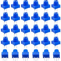 30PCS 3386P-1-103 10K Ohm Breadboard Trim Potentiometer Kit with Knob Blue Variable Resistors Trimmer Potentiometer