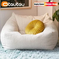 OTAUTAU Plus Big Faux Cashmere Fleece Bean Bag Cover No Filler Adult Beanbag Chair Pouf Ottoman Sac Floor Seat Sofa Couch SF023