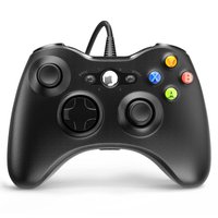 Wired Gamepad For Xbox 360 Game Controller with Dual-Vibration Turbo Compatible with Xbox 360/360 Slim and PC Window Joystick