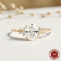 Bague Halo Moissanite en argent Sterling 925, coupe ovale Unique, 1ct-3ct, demi-éternité, bijoux de mariage pour femmes avec certificat