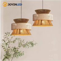 40CM Vintage Handmade Hemp Rope Chandelier B&B Restaurant Bar Cafe Dining Room Led Pendant Lights Hanging Lamp Fixture