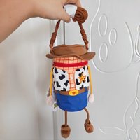 2026 New In Stock Toy Story 5 Woody Sheriff Honey Pot Cylinder Crossbody Bag Cute Plush Shoulder Purse Collectible Birthday Gift