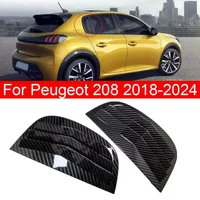 For Peugeot 208 2018 2019 2020 2021 2022 2023 2024 Car Rear Louver Window Side Shutter Cover Trim Sticker Vent Scoop Carbon ABS