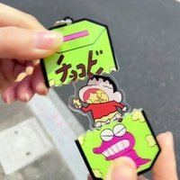 Crayon Shin-Chanss Adjustable Keychain Cartoon Eating Cookies Keychain Schoolbag Decoration Accessories Toys Keyring Gifts