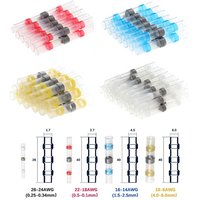 50/100/200Pcs Solder Wire Connectors Waterproof Heat Shrink Butt Terminals Insulating Soldering Rings Electrical Butt Splice