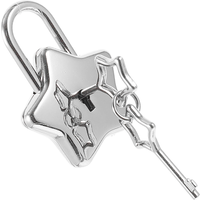 Five Pointed Star Shape Padlock Sturdy Material AntiRust Small Lock For Box Handbag Diary Books Metal Hardware Decorative