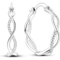 925 Sterling Silver Earrings Women Zirconium Sparkling Intertwined Hoop Earring For Anniversary Wedding Jewelry Gifts