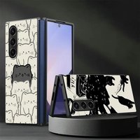 Cartoon Lucky Cat Case for Samsung Galaxy ZFold3 ZFold7 Z Fold 7 6 5 4 3 ZFold6 ZFold4 ZFold5 Back Phone Cover