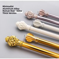 Thickened Aluminum Roman Pole Curtain Rod Single Double Pole Track with Stand Curtain Accessories Full Set