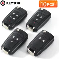 KEYYOU 10pcs For Chevrolet Lova Sail Aveo Cruze Replace 2/3/4/5 Buttons Remote Case Fob Cover Flip Folding Key Shell Blank