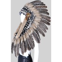 Bohemian-style Feather Hat, Native American Tribal Chief-style Headdress, Suitable for Halloween Stage Performances and Photogra