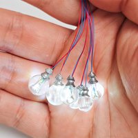 Miniature Round Bulbs Model Toys 1:87/100/150 Scale 3V LED Light Bulb Ceiling Lamp For DIY Dollhouse Decor Accessories 5Pcs