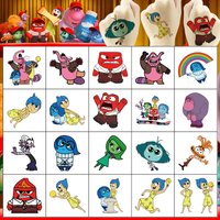 20Pcs/set Disney Inside Out 2 Temporary Tattoo Stickers Cute Cartoon Waterproof Tattoo For Funny Birthday Gift