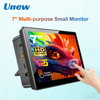 Unew 7" Raspberry Pi 5 4 3 Touchscreen-Monitor 1024x600 HDMI USB-Lautsprecherlüfter für Raspi-Laufwerk, kostenlos angepasst für Orange Pi