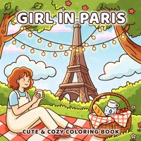 GIRL IN PARIS Bold-easy Patterns Coloring Book for Adults Cute Drawing Book Perfect Gift for Party and Birthday