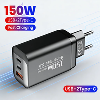 150W Fast Charger 3 Ports PD QC 3.0 Super Fast Charging Type C USB Wall Charger Adapter for iPhone 17 16 Samsung Xiaomi Huawei