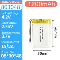 3.7V 1200mAh 803048 Lithium Battery Li Polymer Batteries for Early education machine Remote Controller Handheld Fans