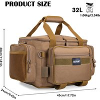 Goture 45*30*24cm Quality Fishing Tackle Bag 600D Oxford Lure Box Fishing Gear Storage Bag Pack for Men Fly Fishing Backpack