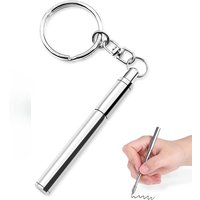 1PCS Stainless Steel Telescopic Ballpoint Pen Multifunctional Portable Keychain Metal Pen Telescoping Pen Tool