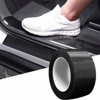 Anti Scratch Car Door Sill Protector Sticker Nano Carbon Fiber DIY Paste Protector Strip Auto Side Mirror Protection Tape Film
