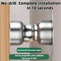 Stainless Steel Sliver Magnetic Door Stopper Holder Noiseless Door Catch Holder Home Hardware for Bedroom Bathroom