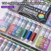 LANGUO Multicolor Pens 146/28 Colors Ballpoint Pen 0.8mm 10-in-1 Colored Retractable Drawing Pen for Painting & Study Marking
