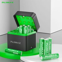 PUJIMAX AA 4255mWh Ładowarka z etui do ładowania akumulatorów 1.5V, ładowarka do akumulatorów litowych o stałym napięciu