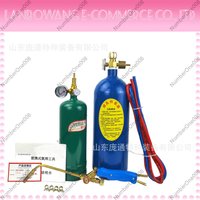2L Portable Oxygen Welding Torch Kit, Mini Gas Welding Tool Set with Regulator for HVAC Refrigeration Repair Silver Soldering