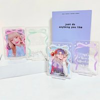 Jelly Color Bowknot 2.7x3.9 Inch Acrylic Photocard Holder 3 Inch Mini Photo Frame Display Stand Desktop Decor