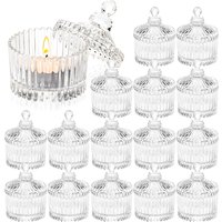 Votive Candle Holders with Lids, Tealight Candle Holders in bulk, Glass Small Candle Holders for Table Centerpiece, Wedding